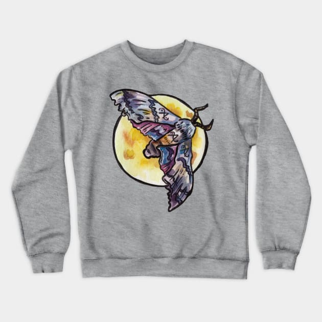 Moon Moth Crewneck Sweatshirt by JenTheTracy
